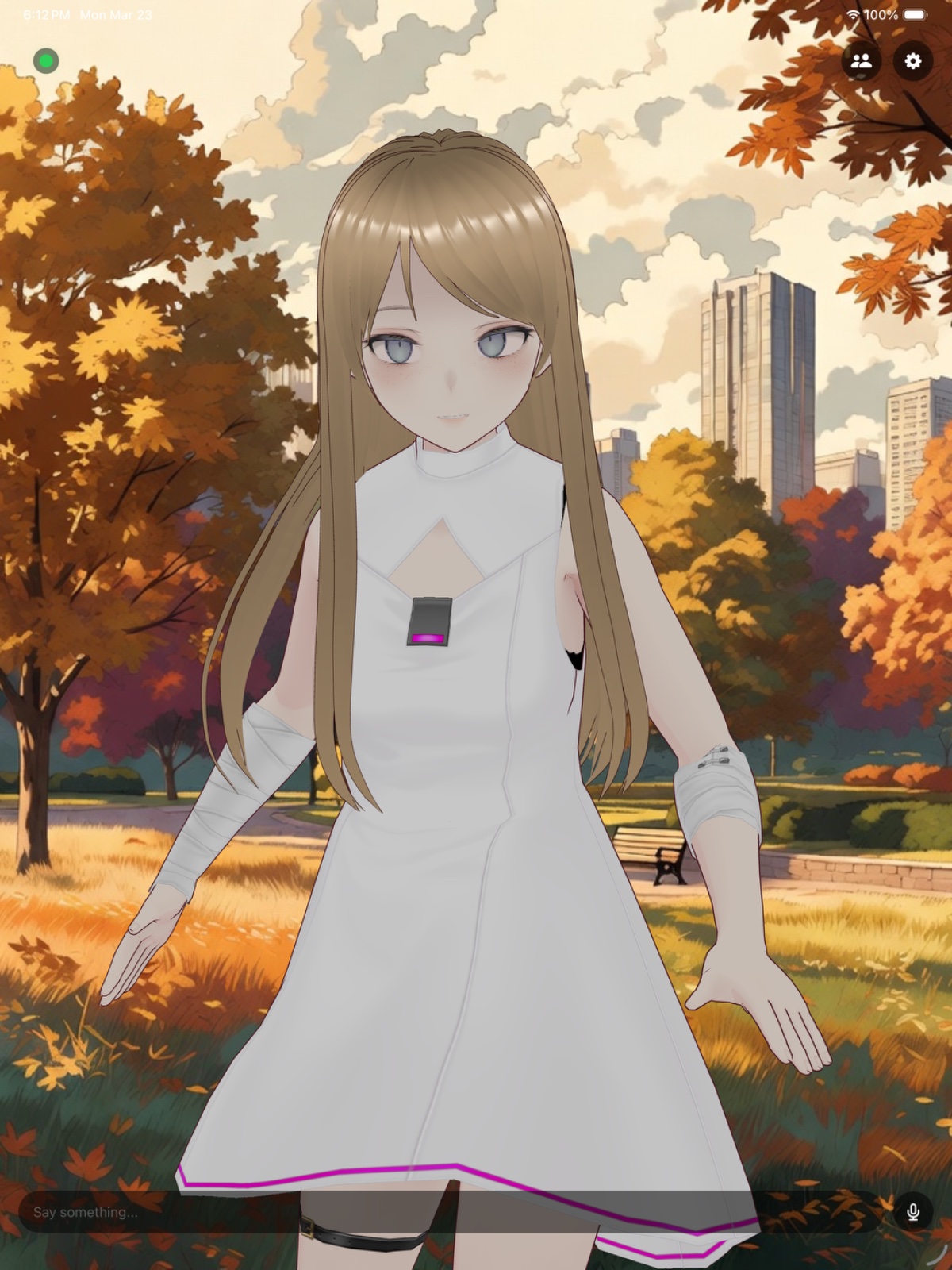 Chitin avatar in an autumn park